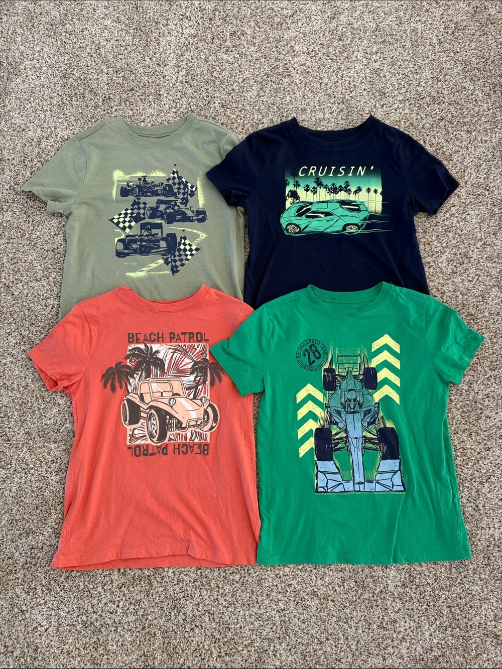 OshKosh B'gosh Boys' Short-Sleeve Graphic Tee Set - Green, Navy, Olive, Coral